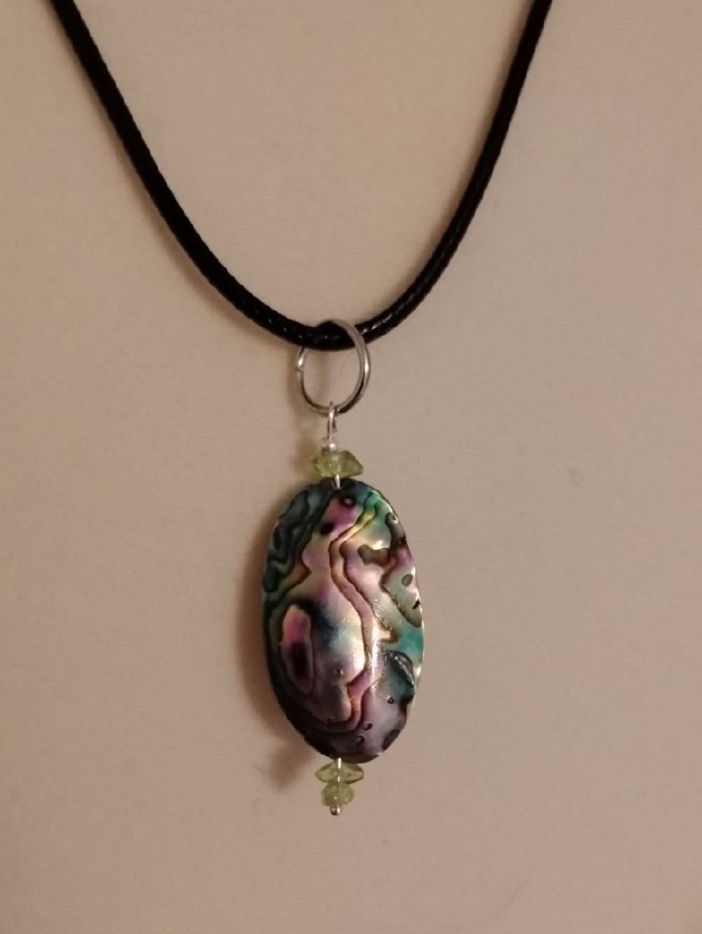 Hand Crafted Multicolor AbaloneOval Pendant Necklace
